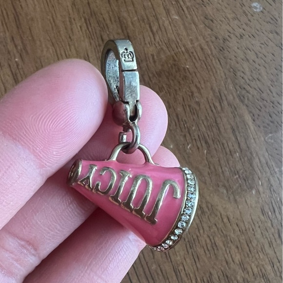Retired Juicy Couture Pink Cheer Megaphone Gold-Toned Charm Bracelet - Picture 4 of 7